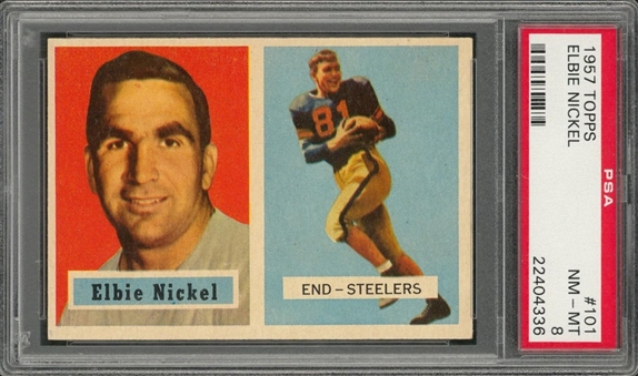 1957 Topps Football #101 Elbert Nickel – PSA NM-MT 8